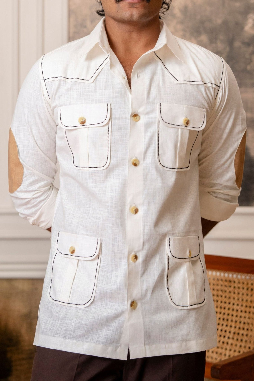 The Ultimate Hunting Shirt — White Tiger - Jaipuri Crown