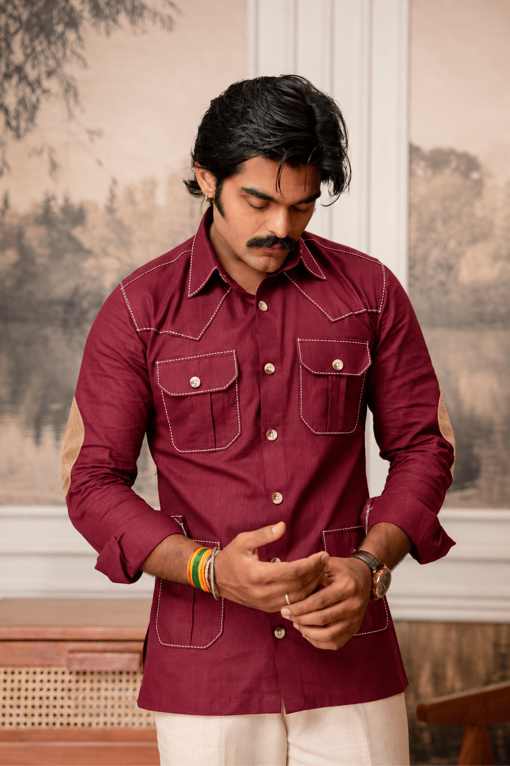 The Ultimate Hunting Shirt — Wine - Jaipuri Crown