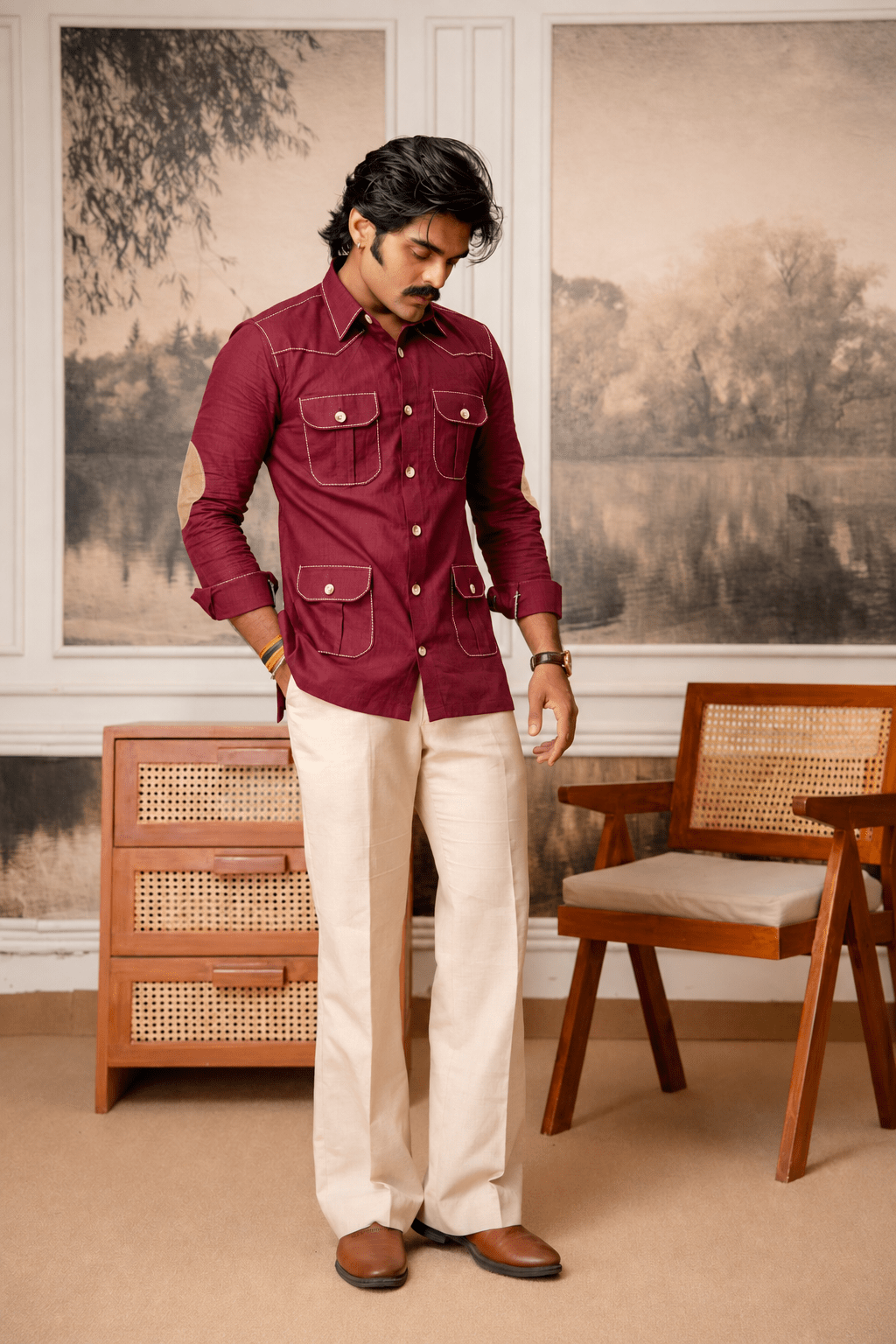 The Ultimate Hunting Shirt — Wine - Jaipuri Crown