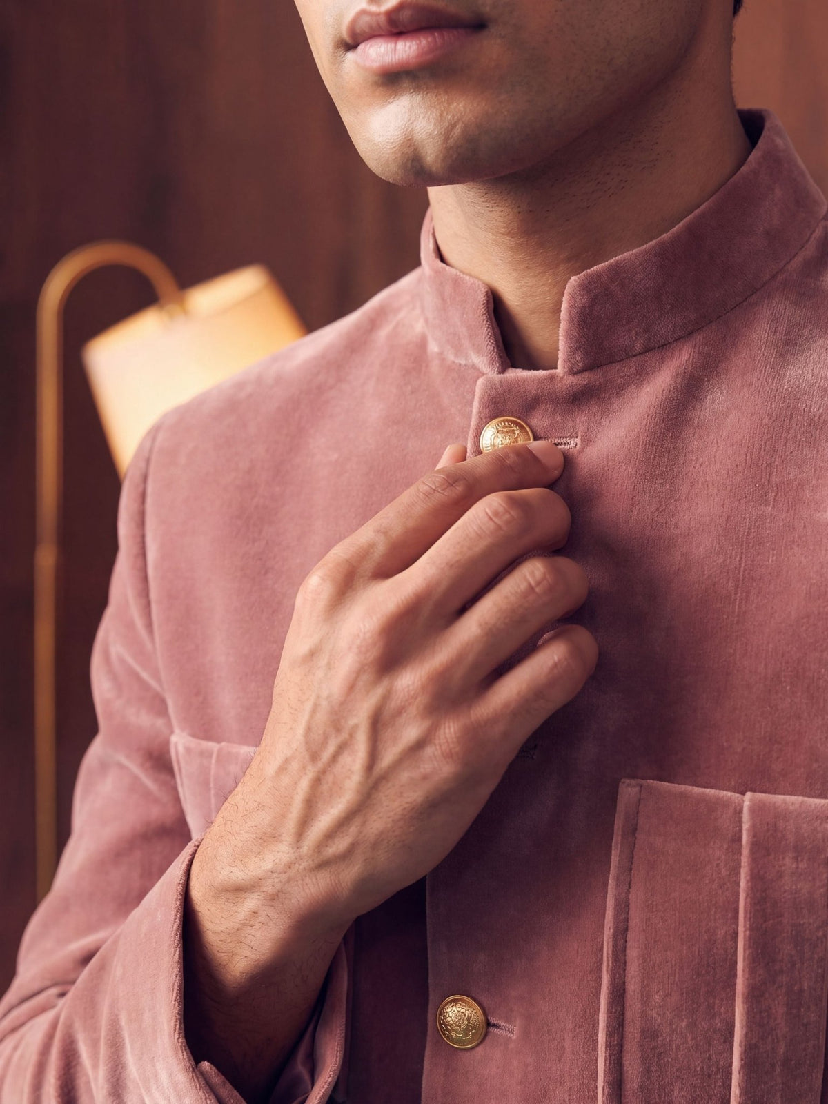 The Ultimate Royal 4 Pocket Velvet Jodhpuri – Light Pink - Jaipuri Crown