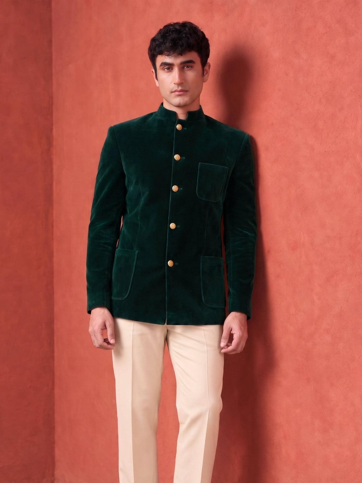 The Ultimate Royal Velvet Jodhpuri – Forest Green - Jaipuri Crown