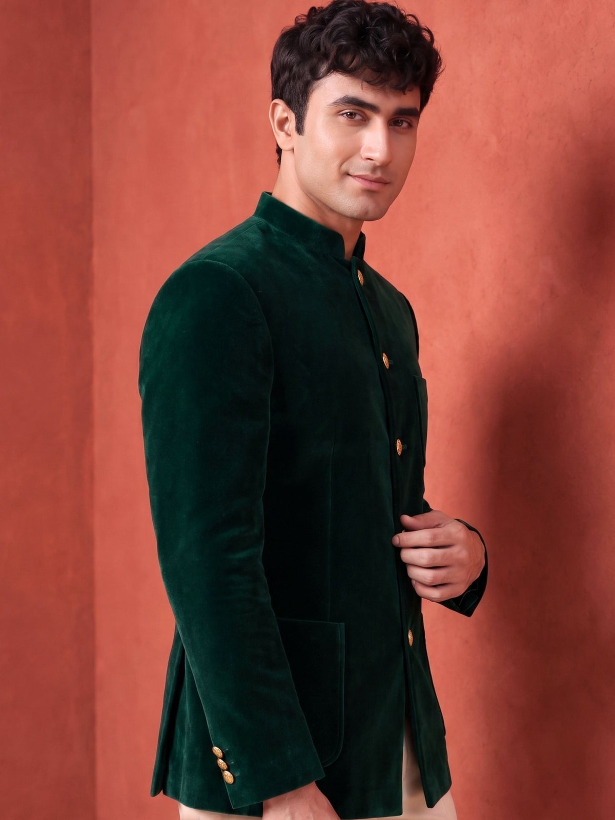 The Ultimate Royal Velvet Jodhpuri – Forest Green - Jaipuri Crown