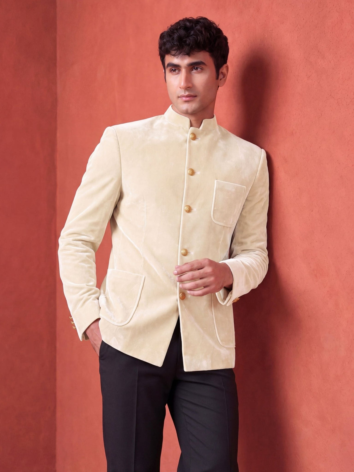 The Ultimate Royal Velvet Jodhpuri – Ivory - Jaipuri Crown