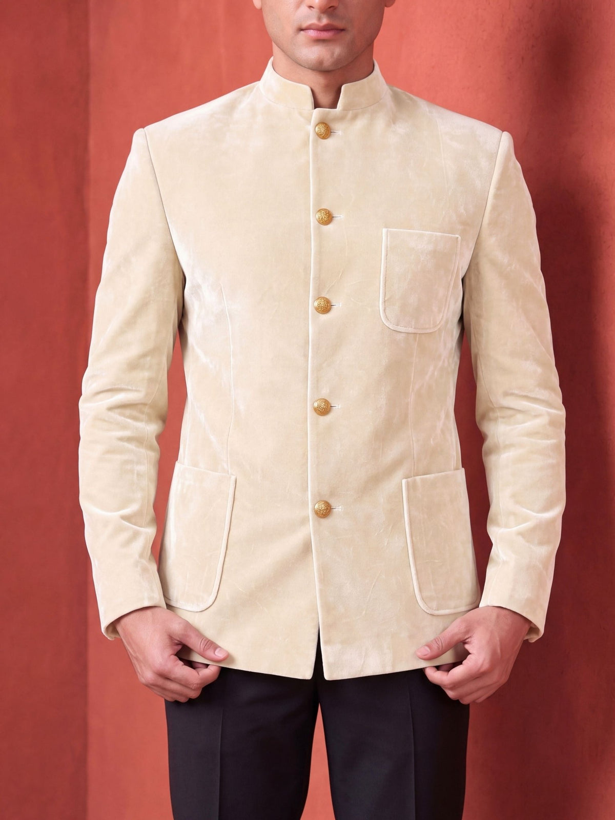The Ultimate Royal Velvet Jodhpuri – Ivory - Jaipuri Crown