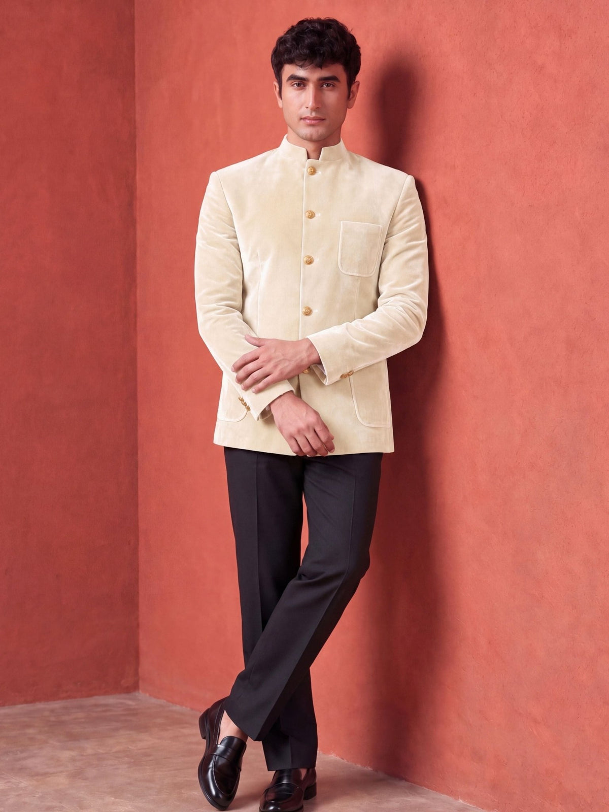 The Ultimate Royal Velvet Jodhpuri – Ivory - Jaipuri Crown