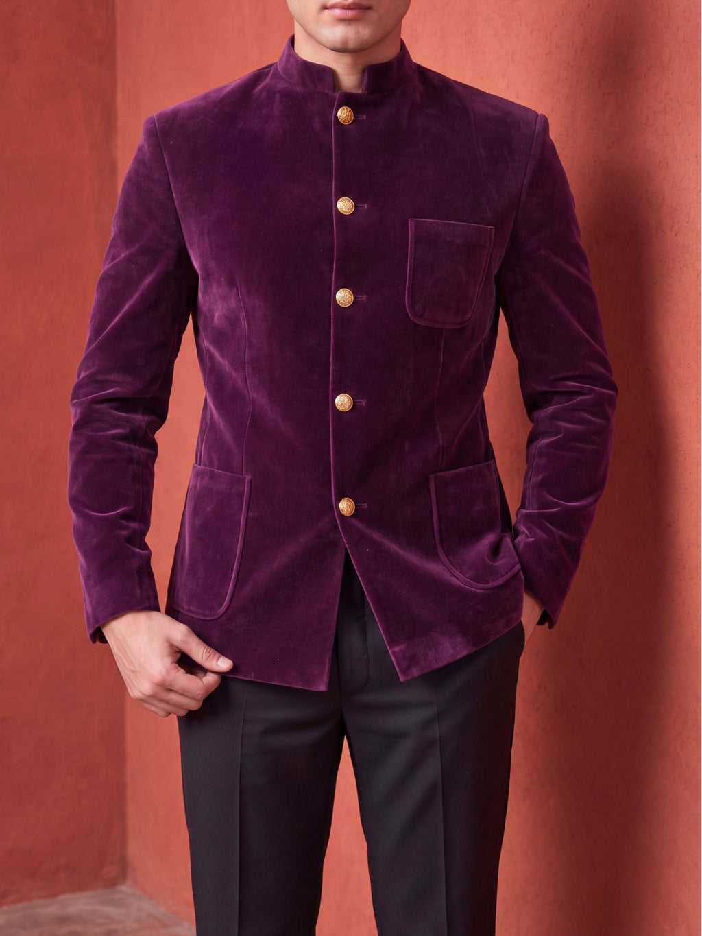 The Ultimate Royal Velvet Jodhpuri – Wine Purple - Jaipuri Crown