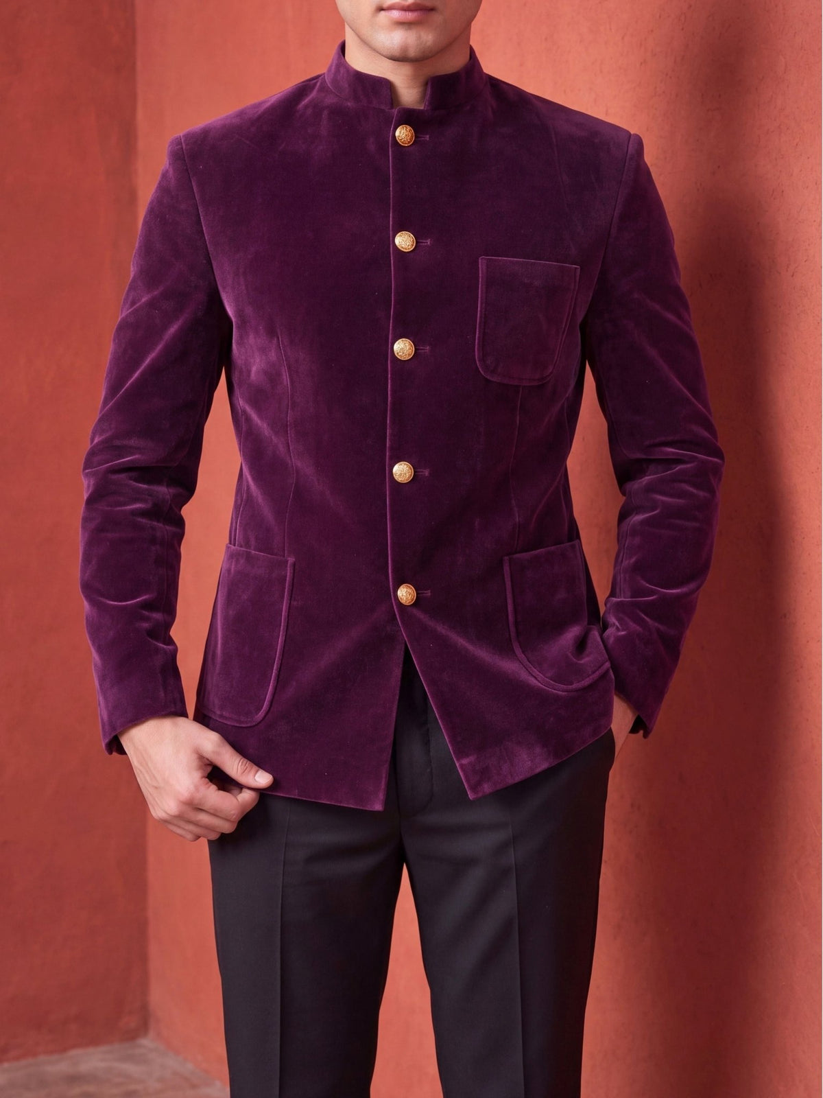 The Ultimate Royal Velvet Jodhpuri – Wine Purple - Jaipuri Crown