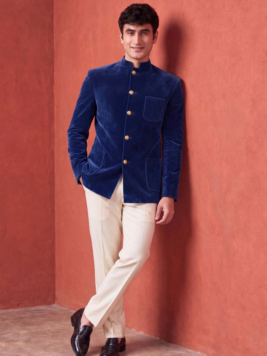 The Ultimate Royal Velvet – Navy Blue - Jaipuri Crown