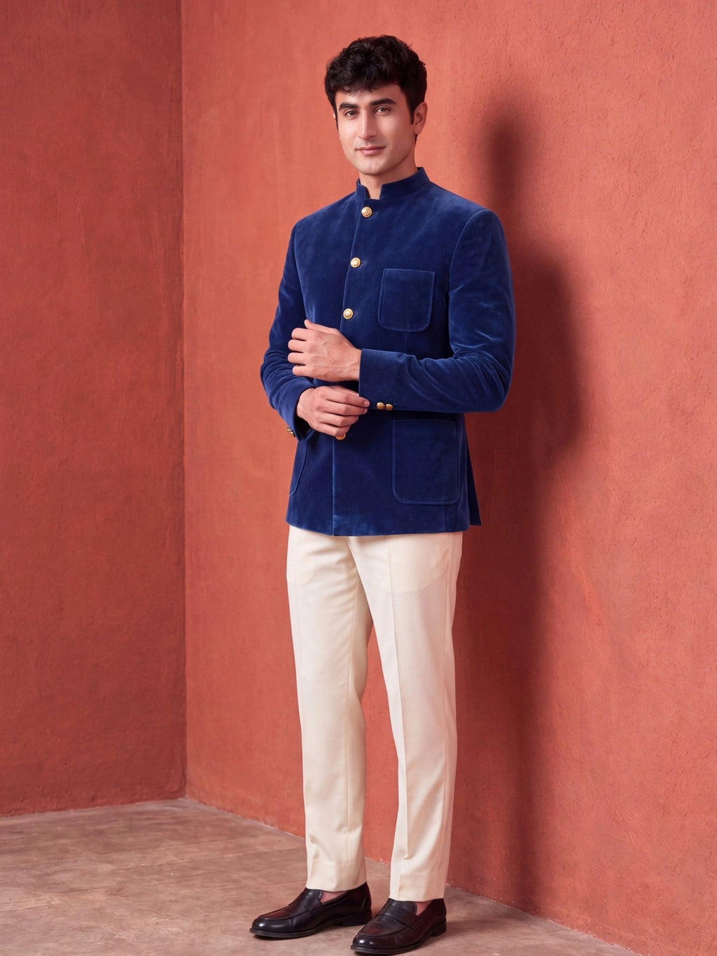 The Ultimate Royal Velvet – Navy Blue - Jaipuri Crown