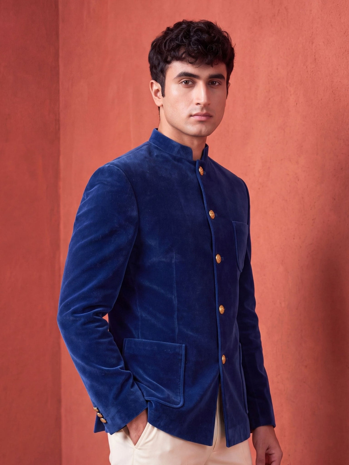 The Ultimate Royal Velvet – Navy Blue - Jaipuri Crown