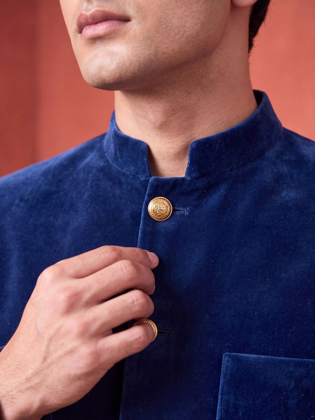 The Ultimate Royal Velvet – Navy Blue - Jaipuri Crown