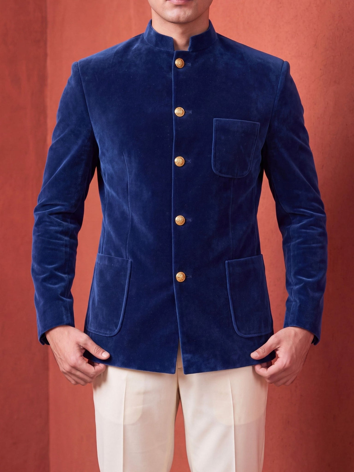 The Ultimate Royal Velvet – Navy Blue - Jaipuri Crown