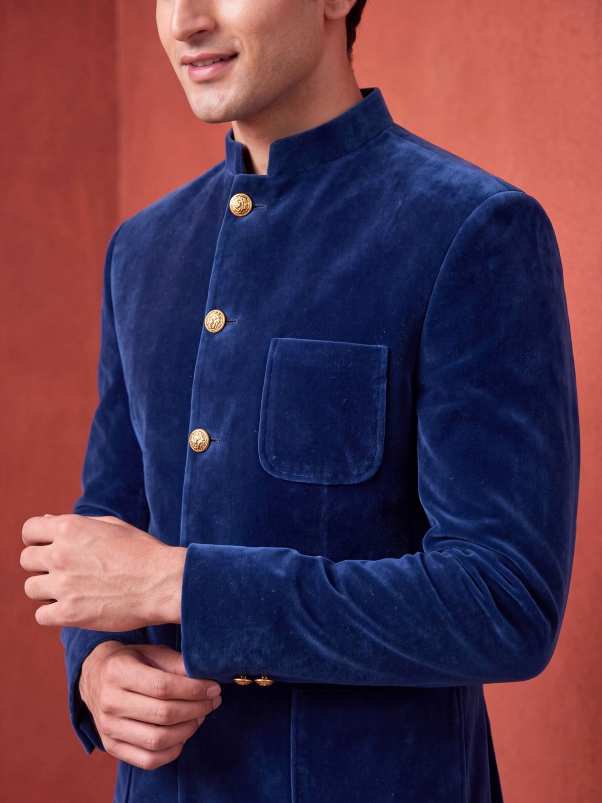 The Ultimate Royal Velvet – Navy Blue - Jaipuri Crown
