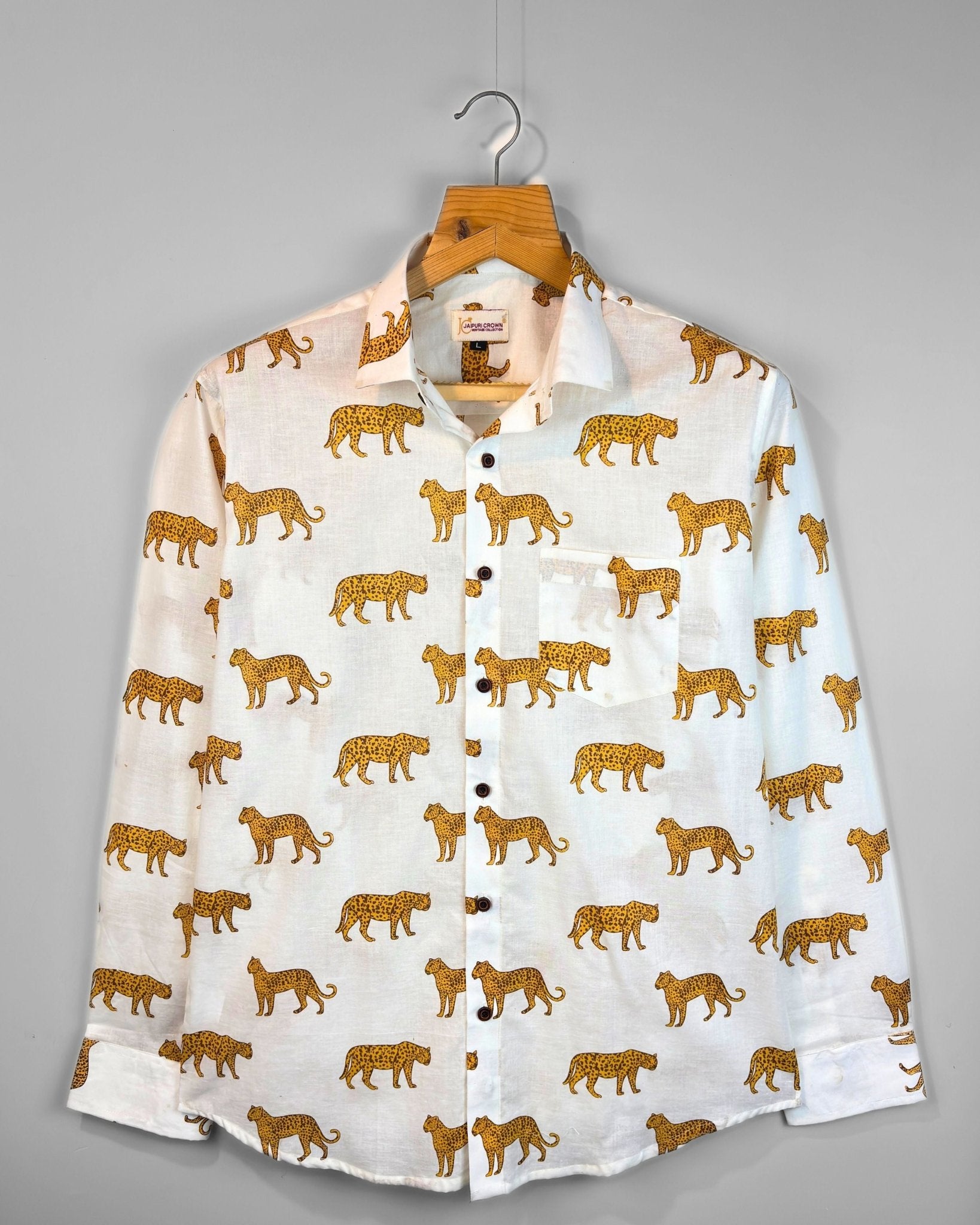 Tiger Clash - Pure Cotton Shirt - Jaipuri Crown