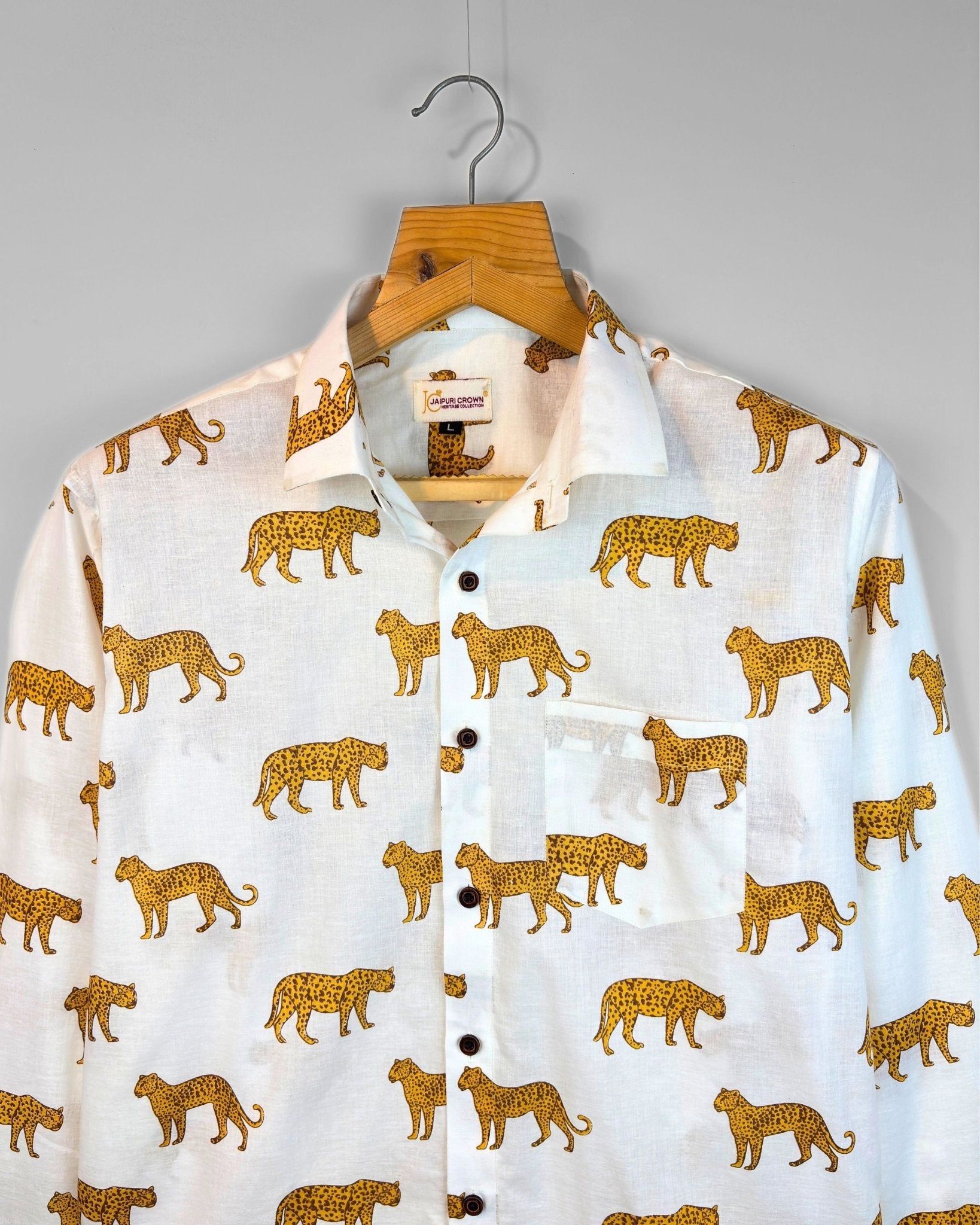 Tiger Clash - Pure Cotton Shirt - Jaipuri Crown