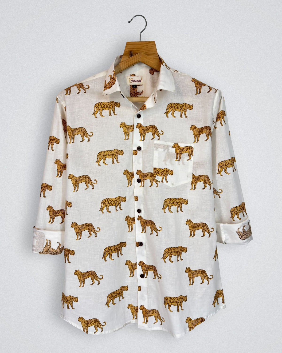 Tiger Clash - Pure Cotton Shirt - Jaipuri Crown