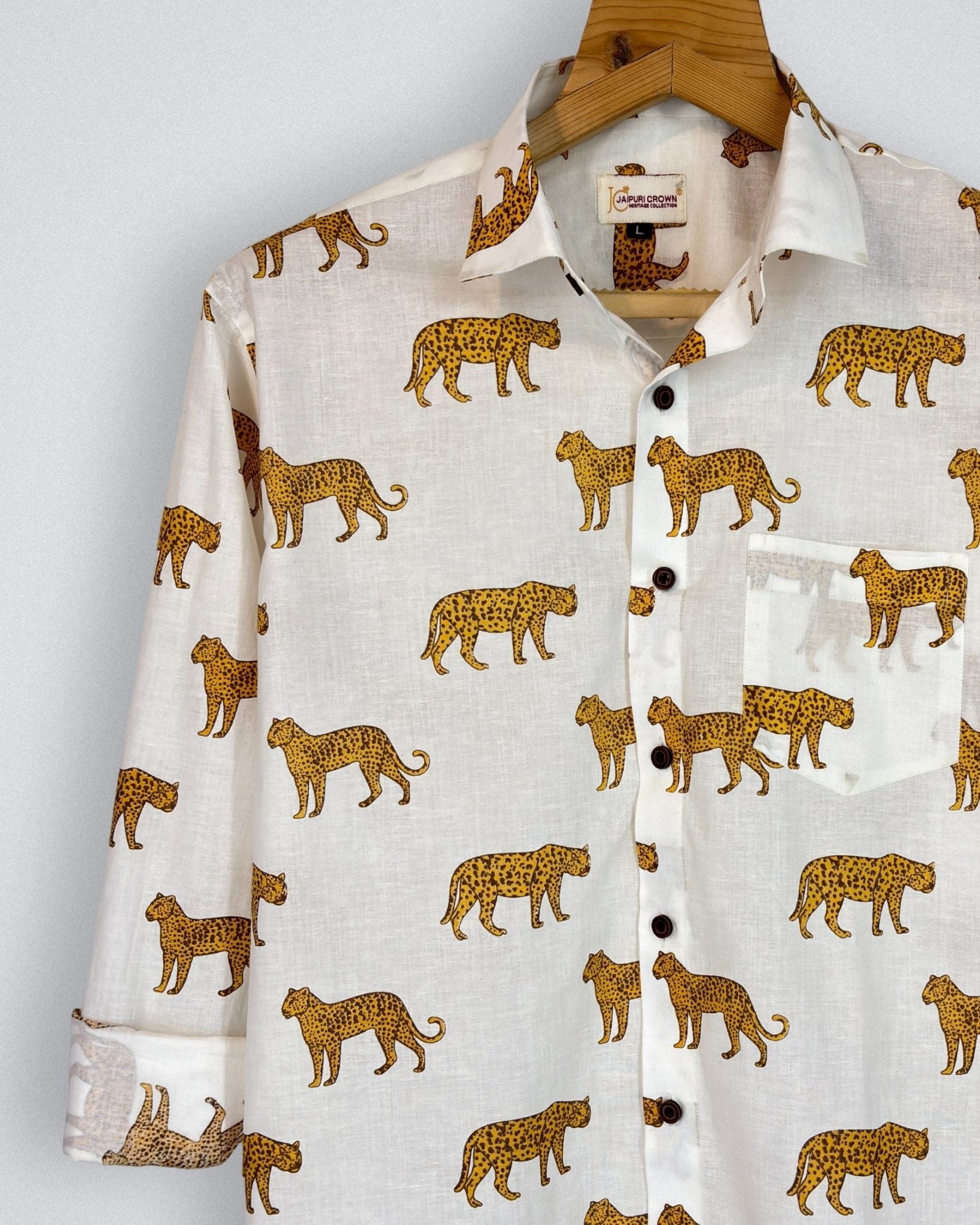 Tiger Clash - Pure Cotton Shirt - Jaipuri Crown