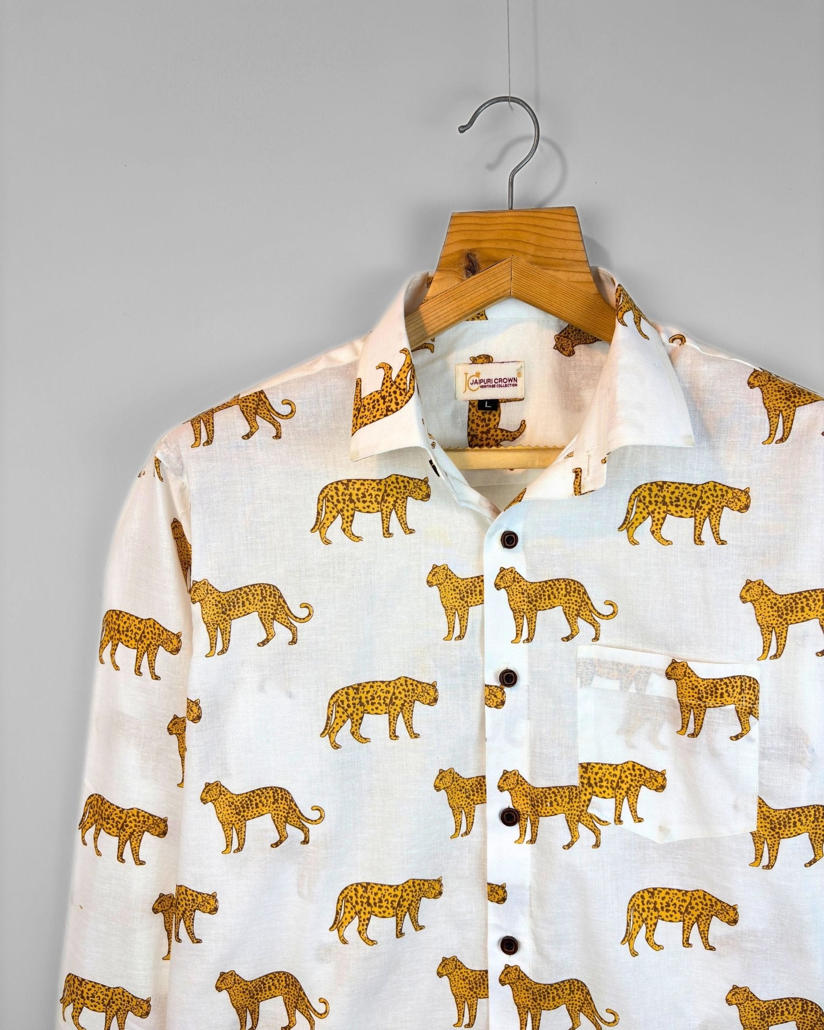 Tiger Clash - Pure Cotton Shirt - Jaipuri Crown