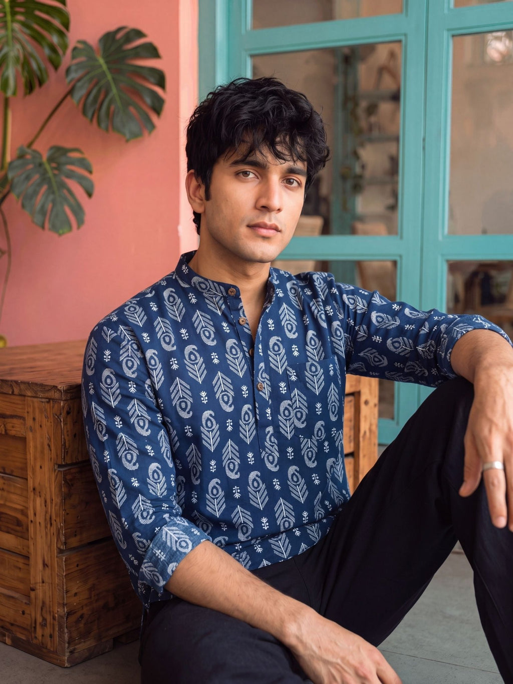Traditional Elegance – Printed Cotton Short Kurta - Jaipuri Crown