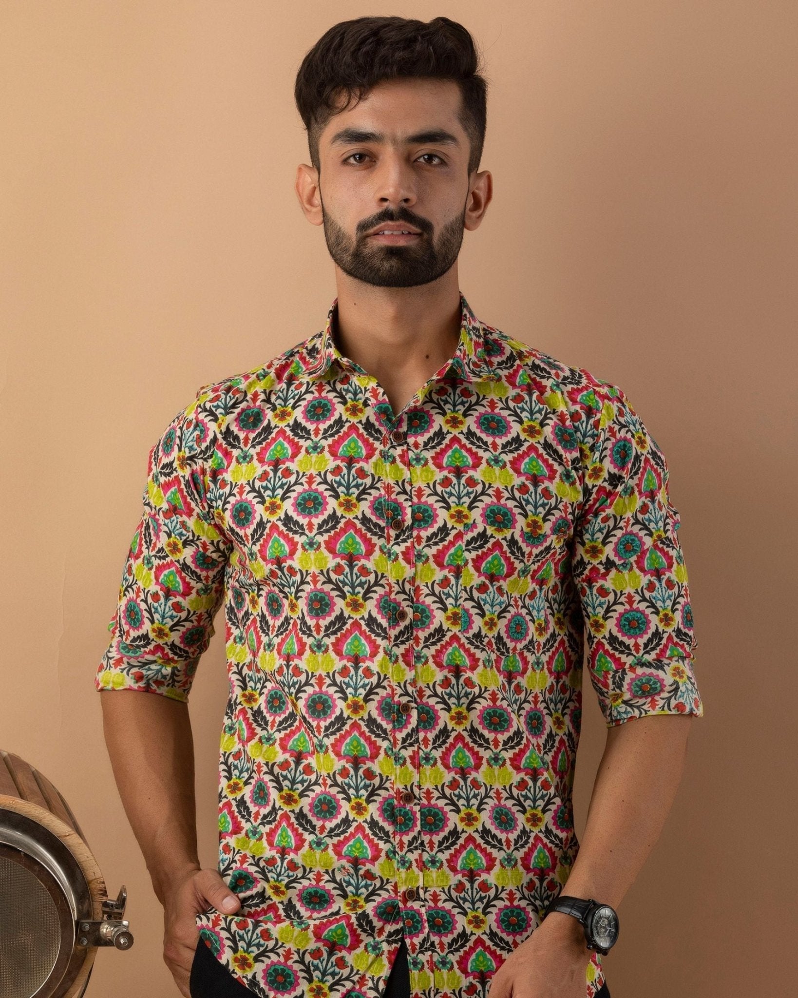 Tribal Multi printed Shirt - Pure Cotton Shirt - Pure Cotton Shirt - Jaipuri Crown