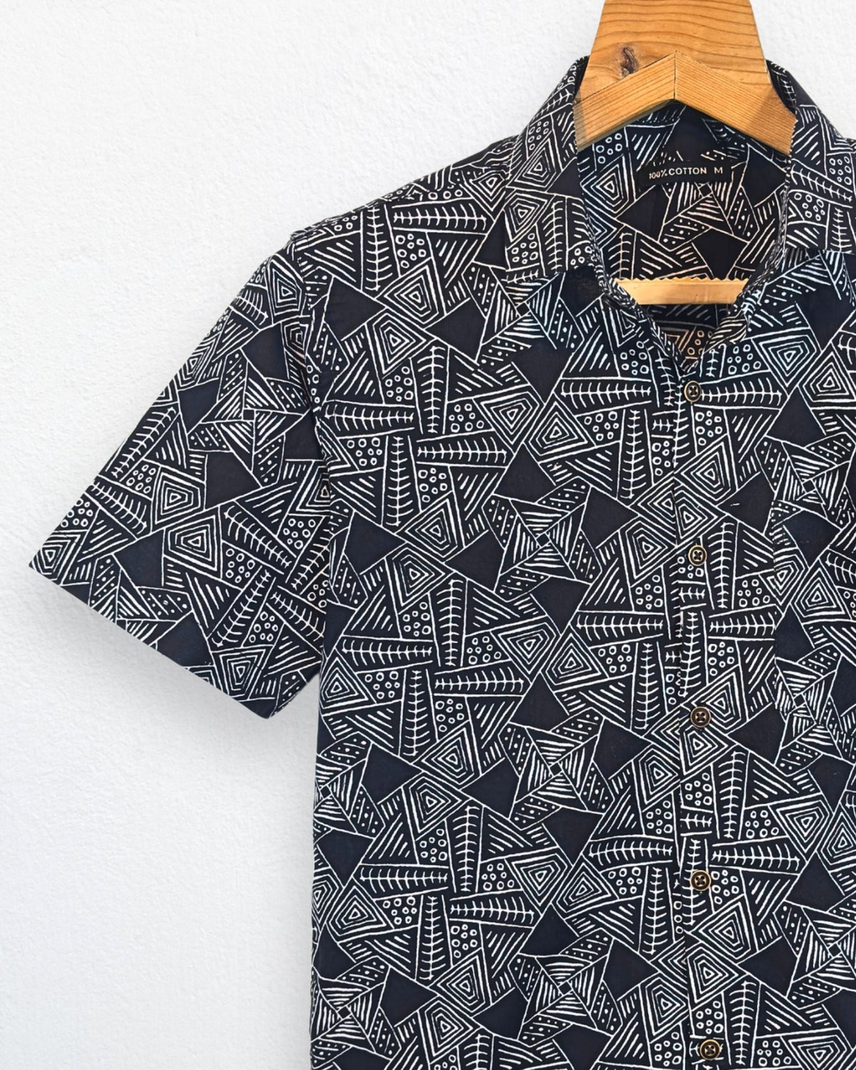 Tribal Noir – Half Sleeve Cotton Shirt - Jaipuri Crown