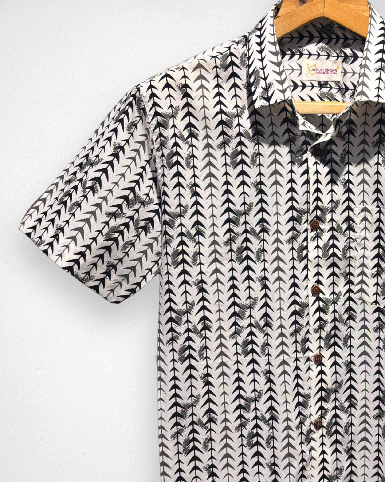 Tribal Tracks – Half Sleeve Cotton Shirt - Jaipuri Crown