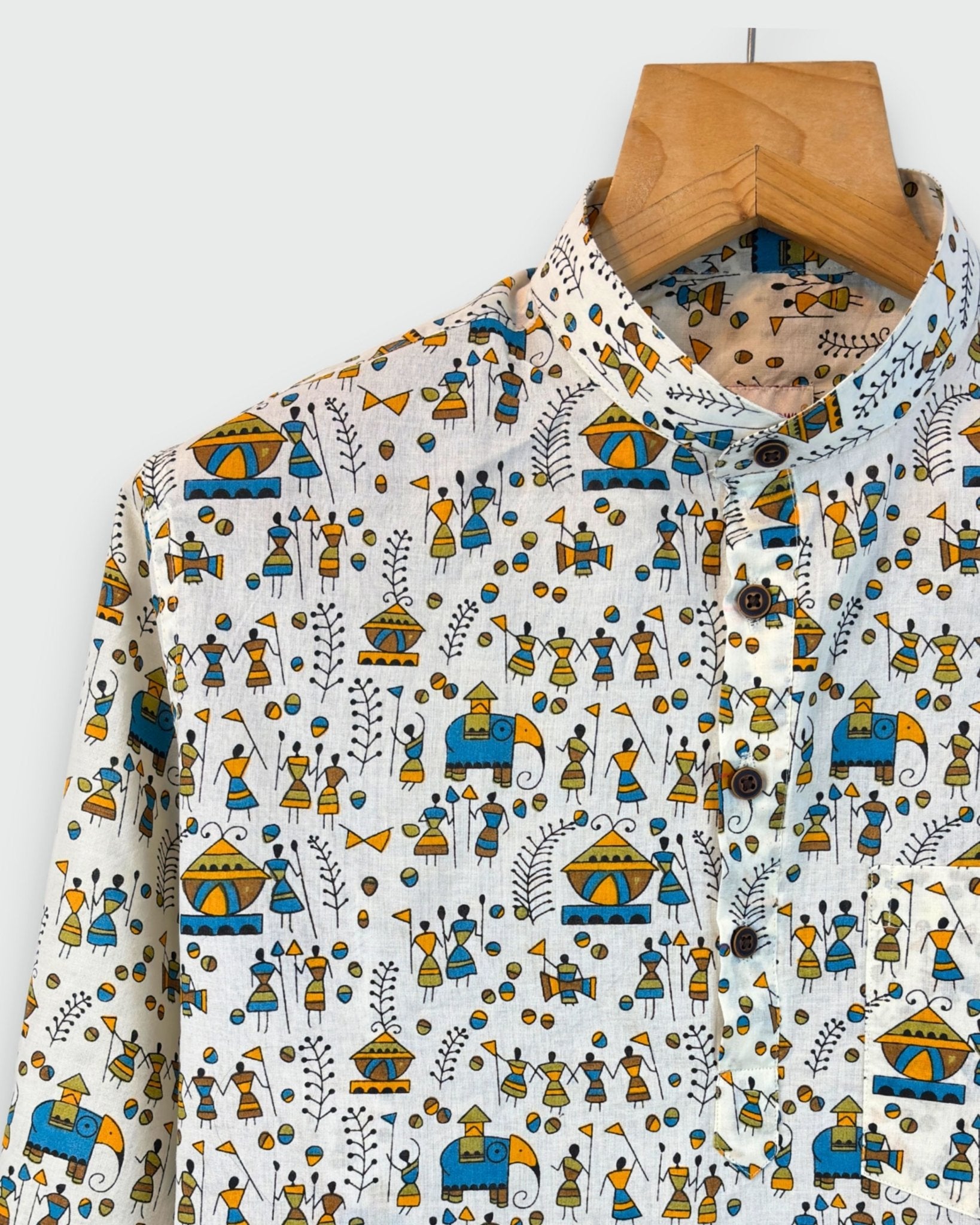 Tribal Tune – Handprinted Short Kurta - Jaipuri Crown