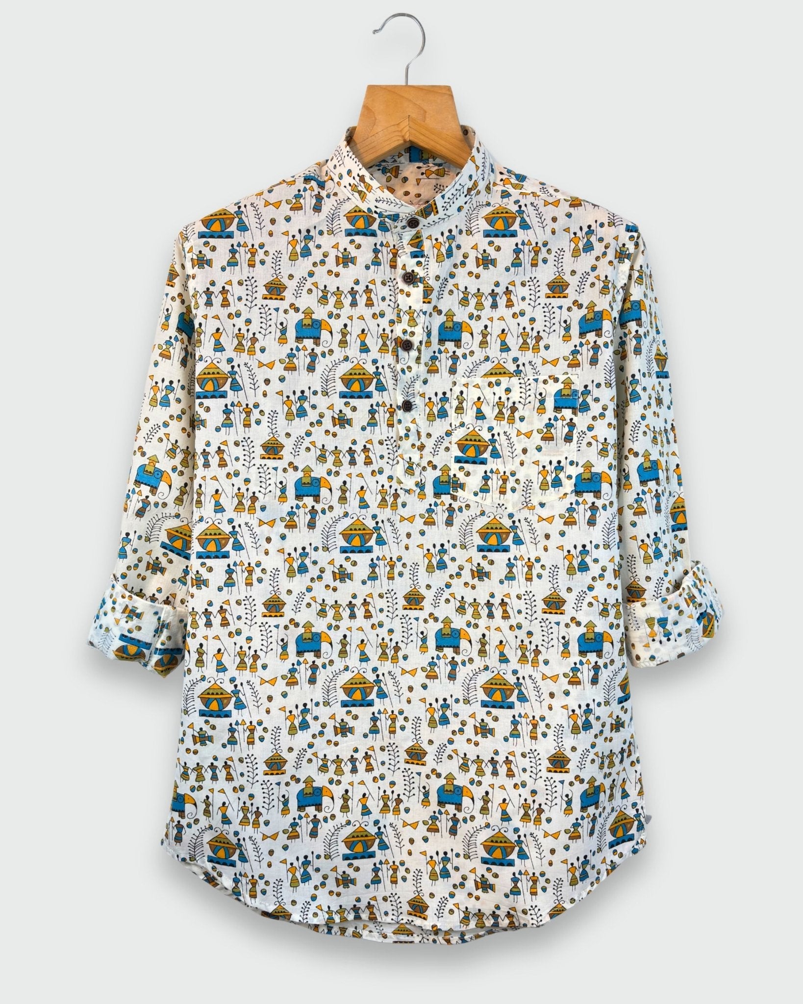 Tribal Tune – Handprinted Short Kurta - Jaipuri Crown