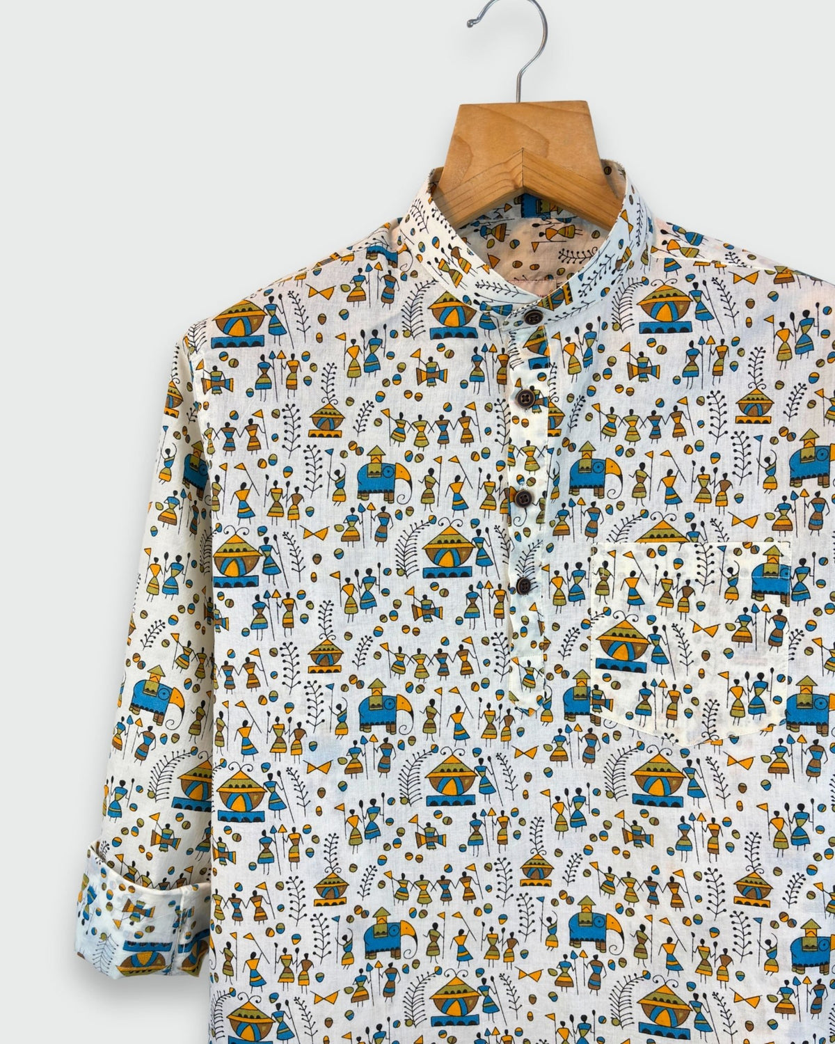 Tribal Tune – Handprinted Short Kurta - Jaipuri Crown