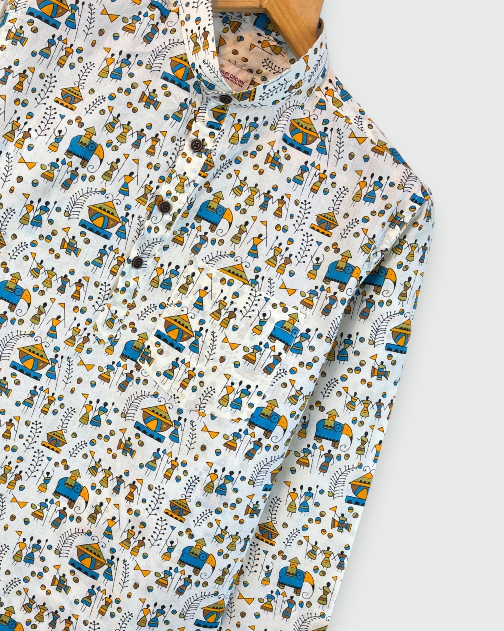 Tribal Tune – Handprinted Short Kurta - Jaipuri Crown