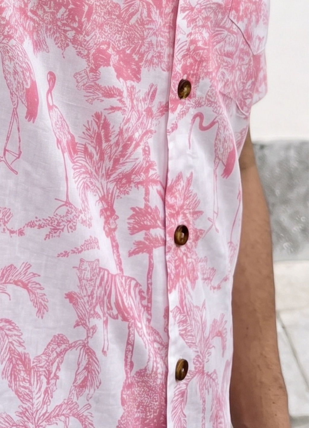Tropical Bliss – Printed Cotton Half Sleeve Shirt - Jaipuri Crown