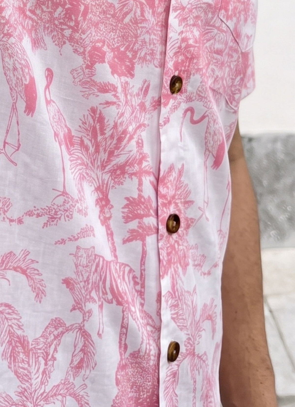 Tropical Bliss – Printed Cotton Half Sleeve Shirt - Jaipuri Crown