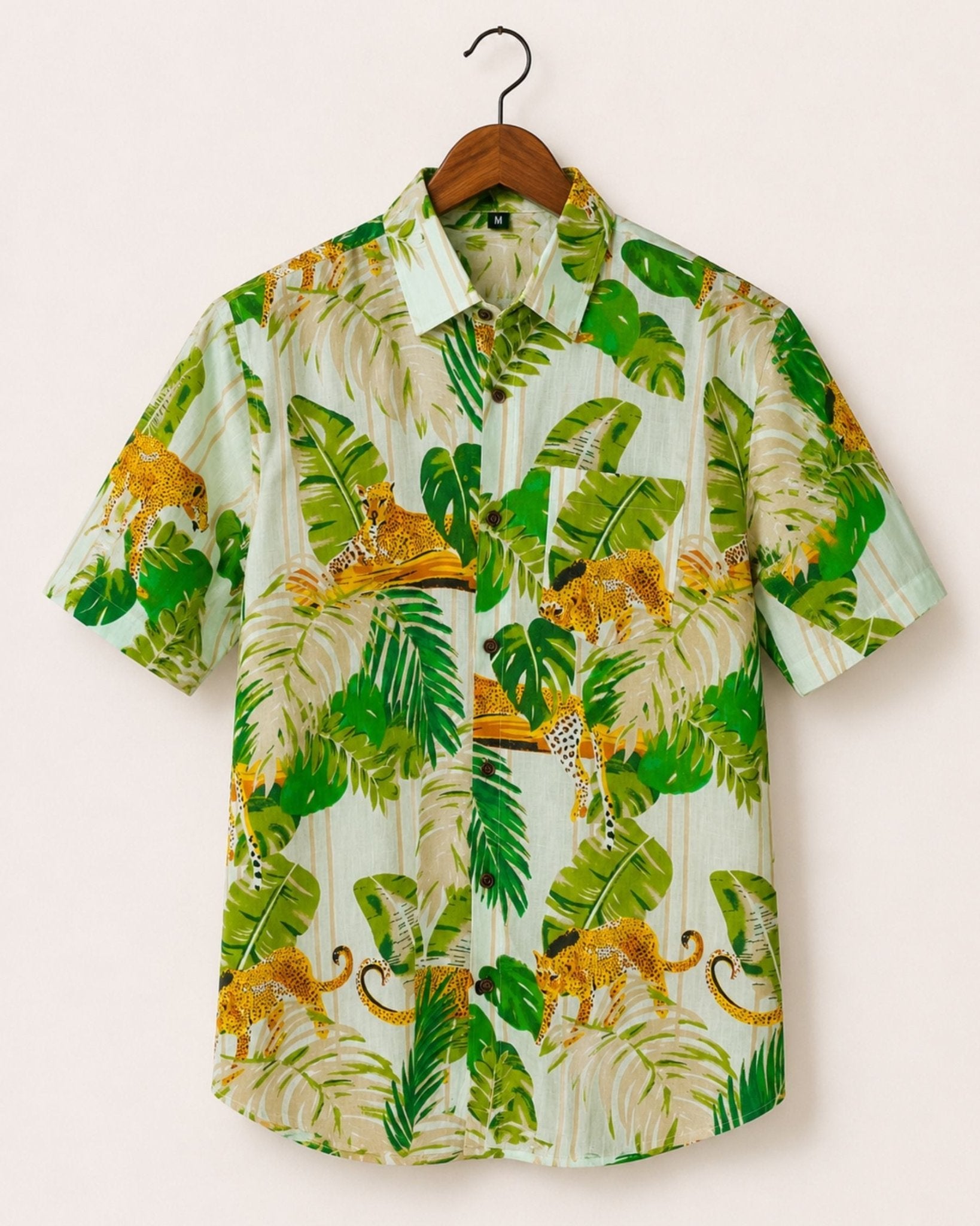 Tropical Escape – Printed Cotton Half Sleeve Shirt - Jaipuri Crown