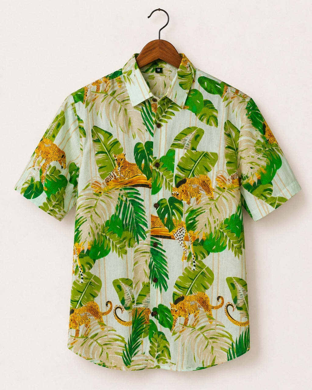 Tropical Escape – Printed Cotton Half Sleeve Shirt - Jaipuri Crown
