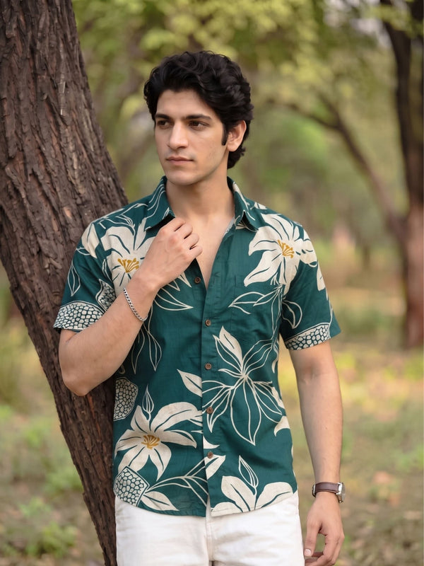 Tropical Vibes – Cotton Half Sleeve Shirt - Jaipuri Crown