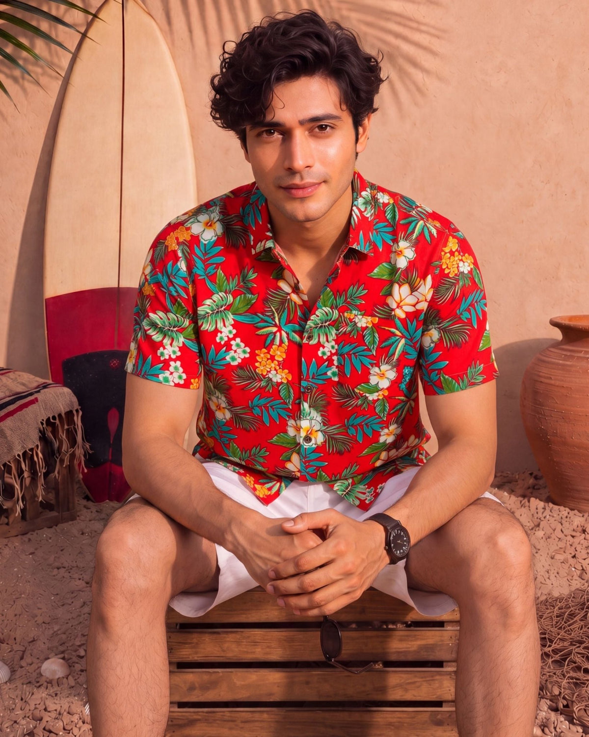 Tropical Vibes – Half Sleeve Cotton Shirt - Jaipuri Crown