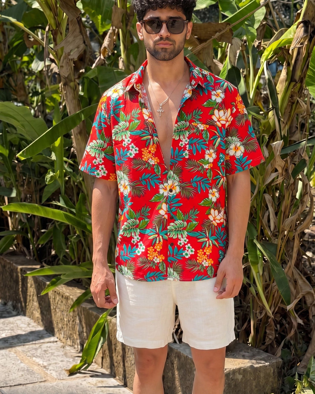 Tropical Vibes – Half Sleeve Cotton Shirt - Jaipuri Crown