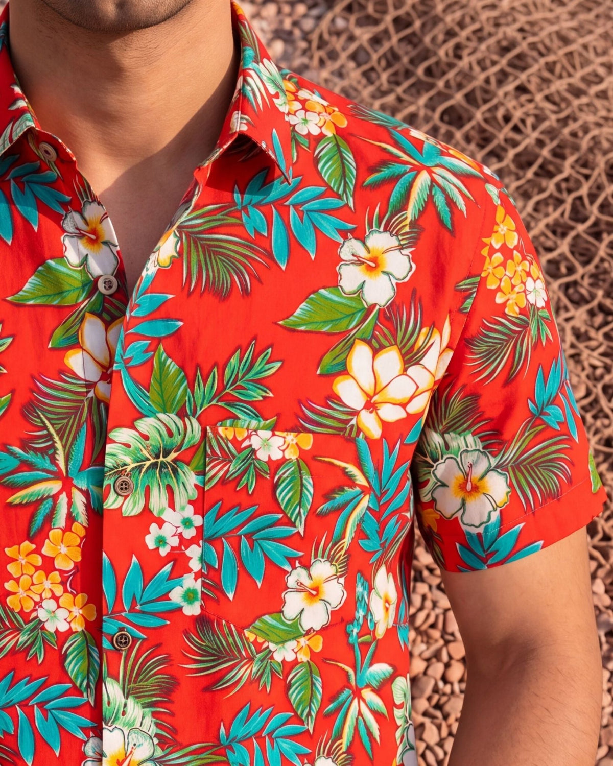 Tropical Vibes – Half Sleeve Cotton Shirt - Jaipuri Crown