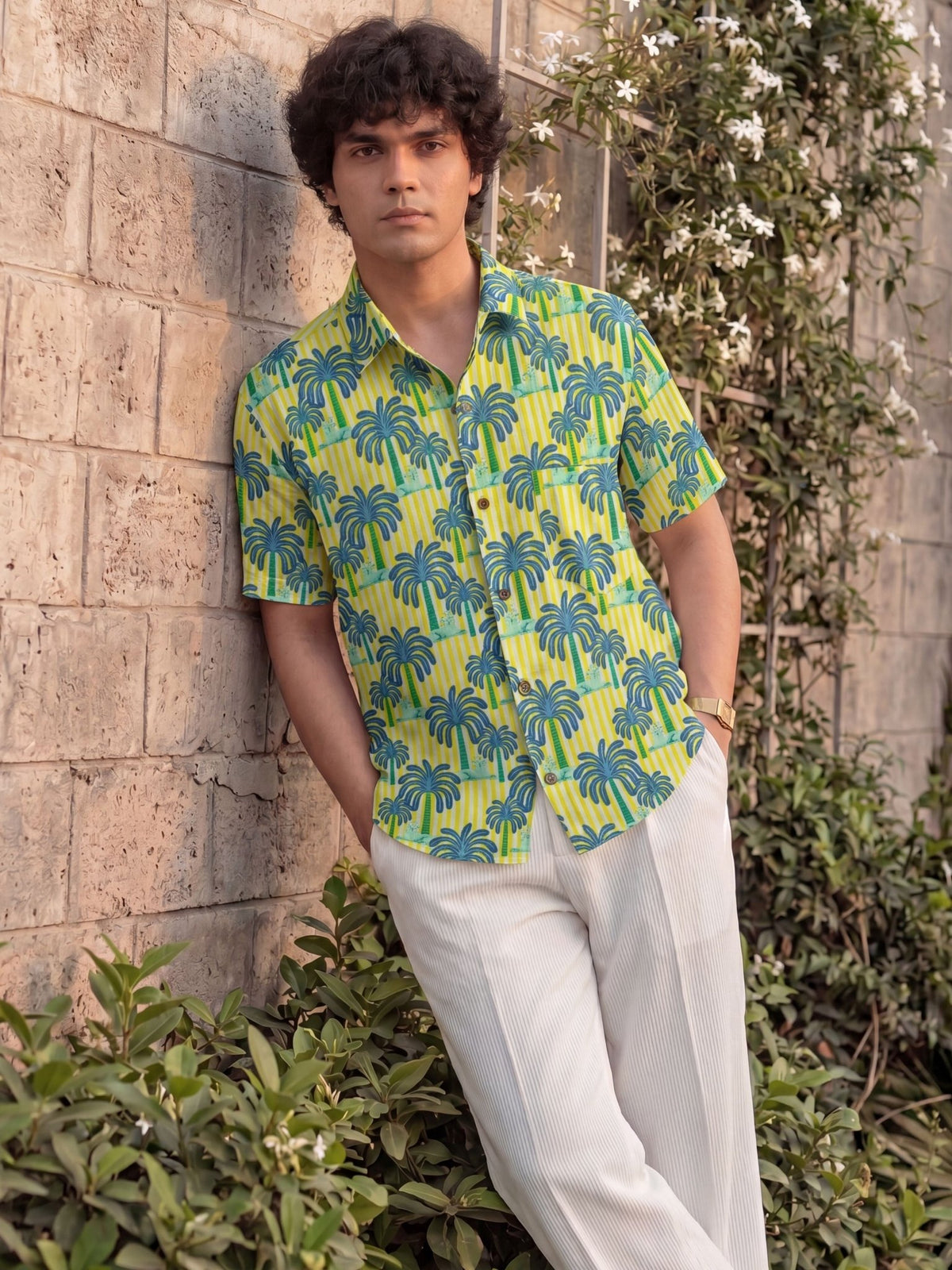 Tropical Vibes – Men's Printed Cotton Half Sleeve - Jaipuri Crown