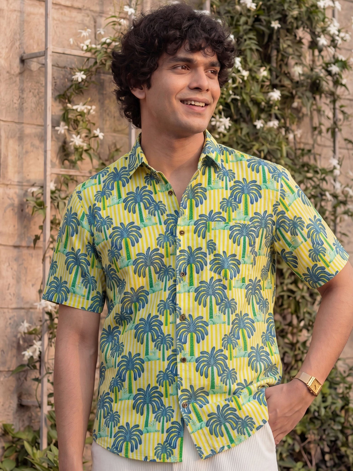 Tropical Vibes – Men's Printed Cotton Half Sleeve - Jaipuri Crown