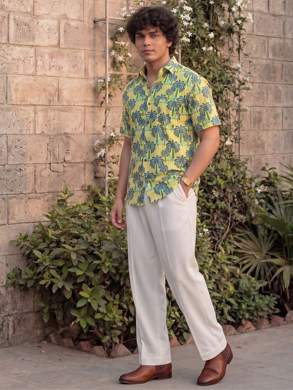 Tropical Vibes – Men's Printed Cotton Half Sleeve - Jaipuri Crown