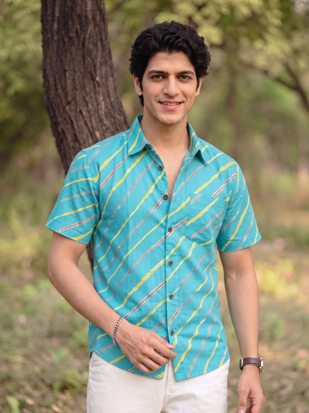 Tropical Vibes – Printed Cotton Half Sleeve Shirt - Jaipuri Crown