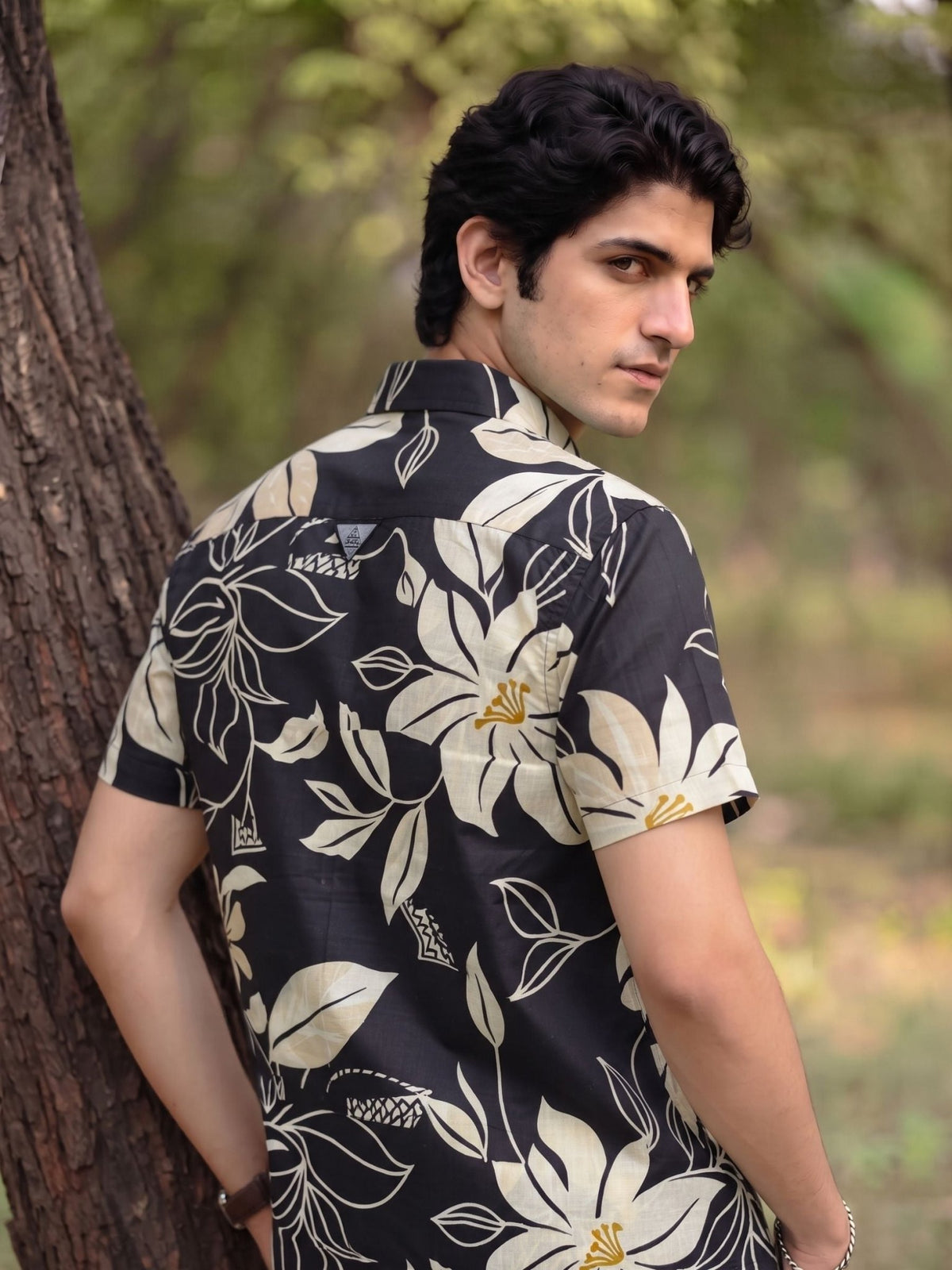 Tropical Vibes – Printed Cotton Half Sleeve Shirt - Jaipuri Crown