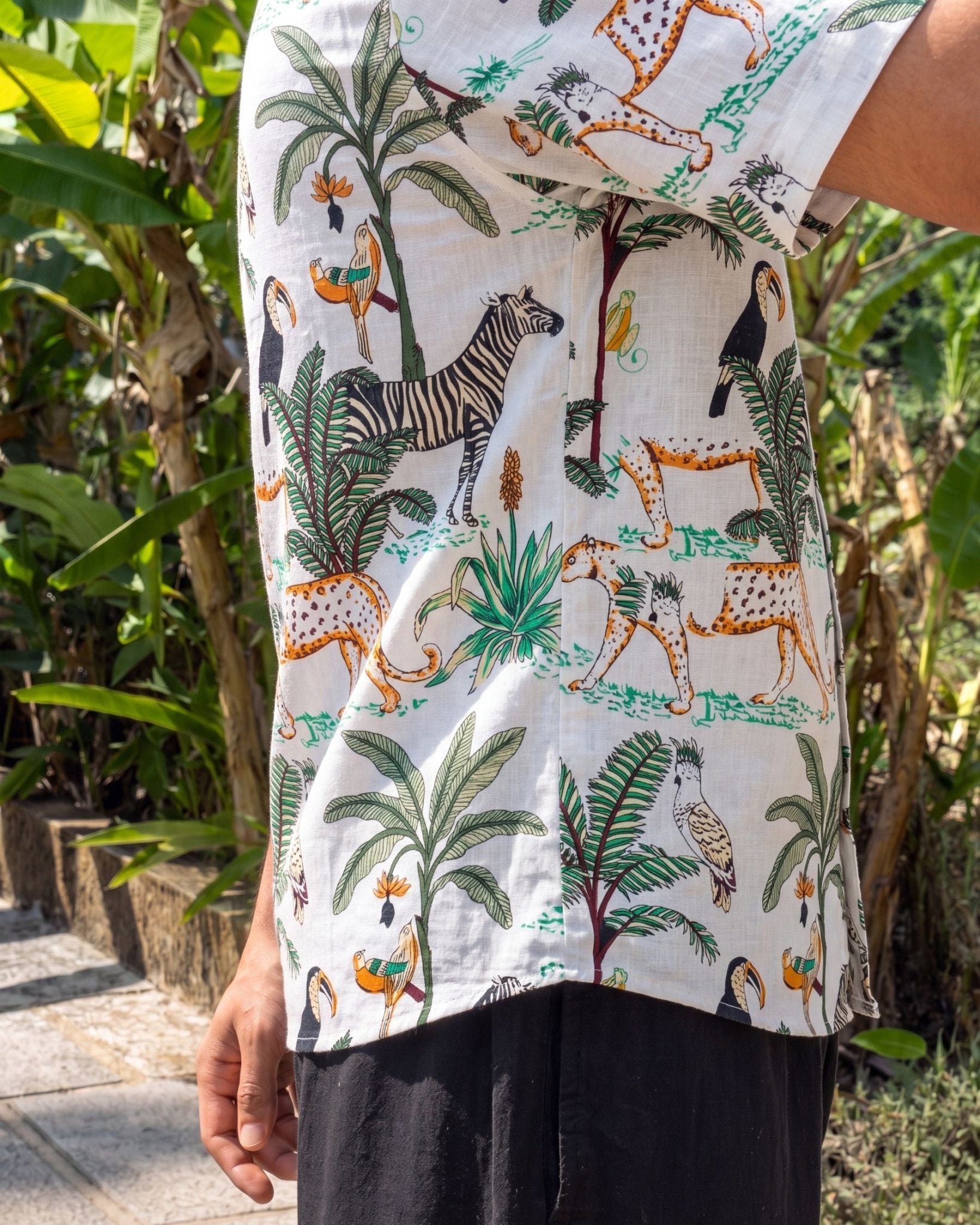 Tropical Vibes – Printed Cotton Half Sleeve Shirt - Jaipuri Crown