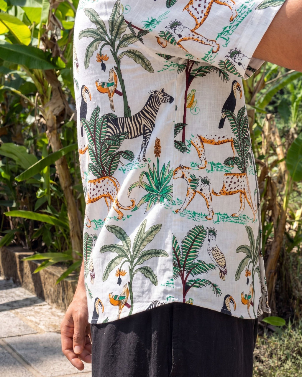 Tropical Vibes – Printed Cotton Half Sleeve Shirt - Jaipuri Crown