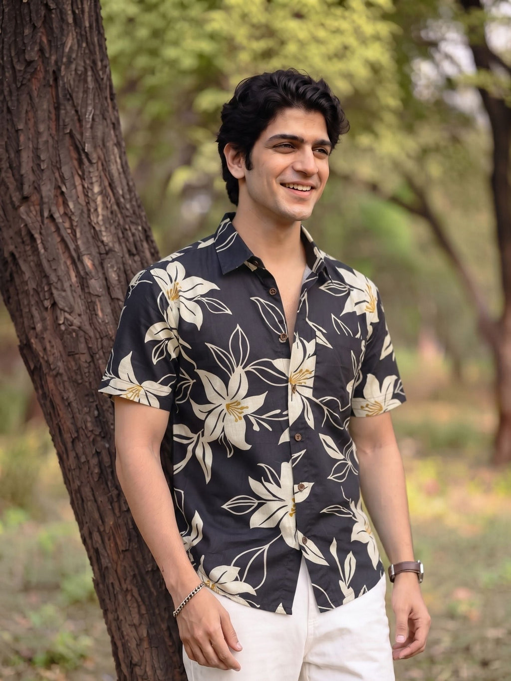 Tropical Vibes – Printed Cotton Half Sleeve Shirt - Jaipuri Crown