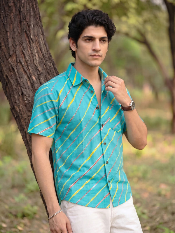 Tropical Vibes – Printed Cotton Half Sleeve Shirt - Jaipuri Crown