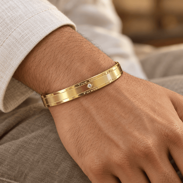 True Love Forever Gold Bracelet - Men's Jewellery - Jaipuri Crown