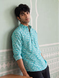 Turquoise Bliss – Printed Cotton Short Kurta - Jaipuri Crown