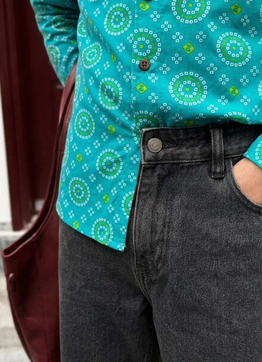 Turquoise Delight – Printed Cotton Full Sleeve Shirt - Jaipuri Crown